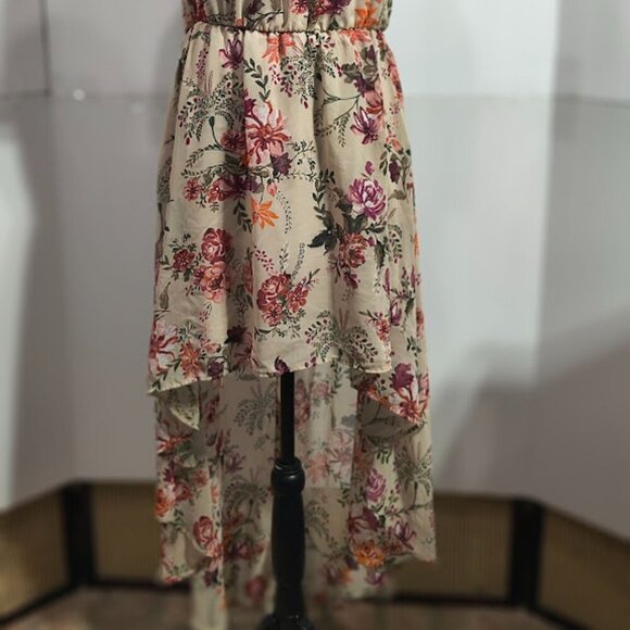 AUW Floral Off Shoulder High Low Floral Flowing Dress Women's XL - Picture 6 of 12